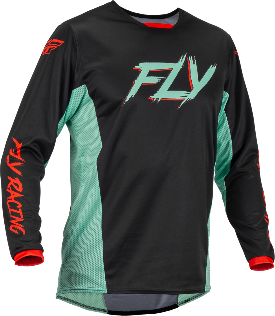 FLY RACING Kinetic S.E. Rave Jersey Black/Mint/Red 2x 376-5242X
