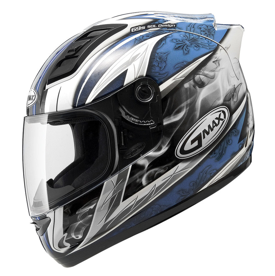 GMAX Gm-69 Full-Face Crusader Ii Helmet White/Blue Sm G7691214 TC-2