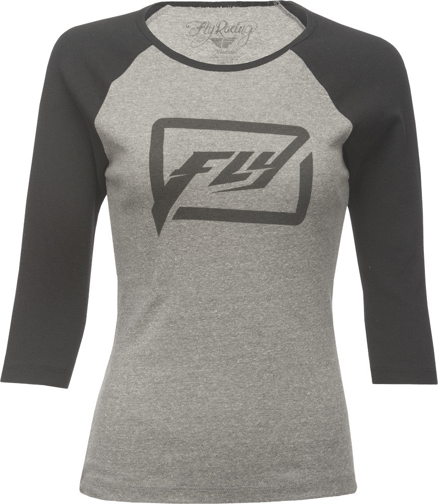 FLY RACING Code Ladies Tee Grey/Black S 356-0346S