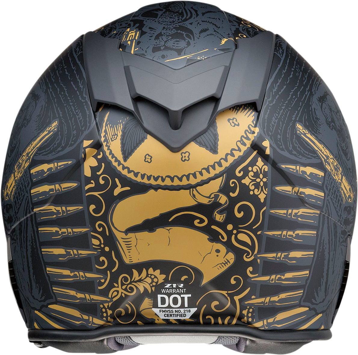 Z1R Warrant Helmet - Sombrero - Black/Gold - XS 0101-14170