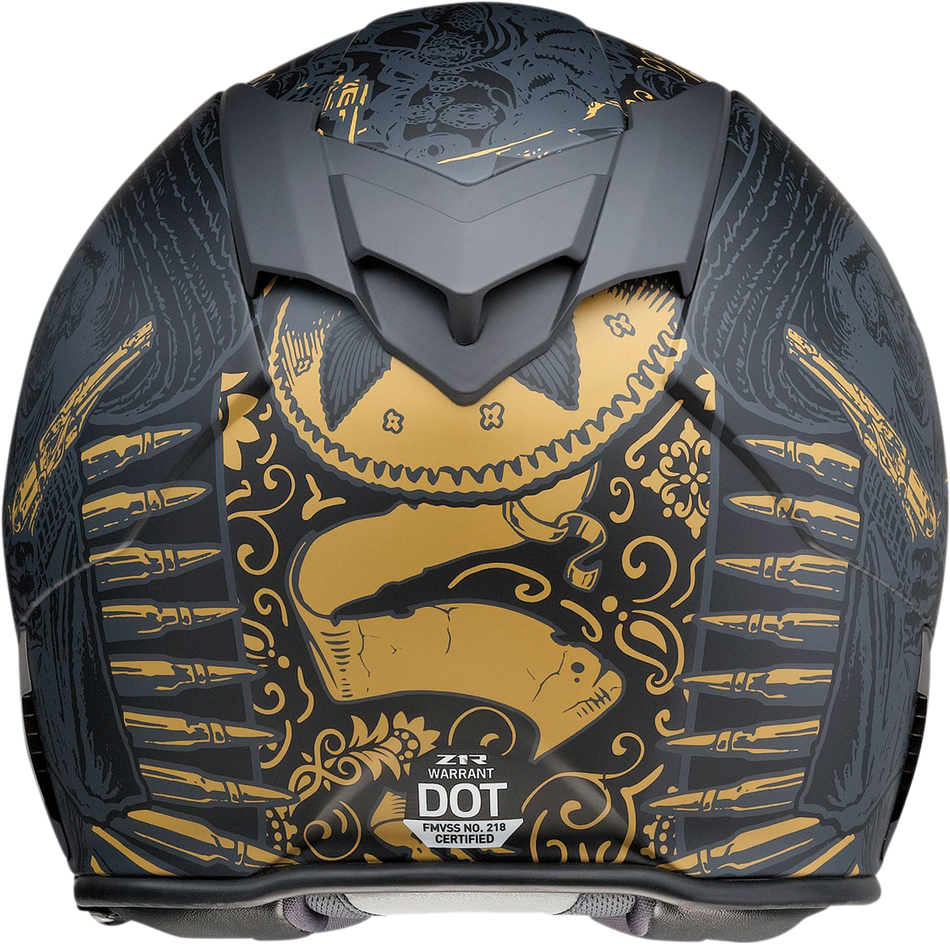 Z1R Warrant Helmet - Sombrero - Black/Gold - Large 0101-14173