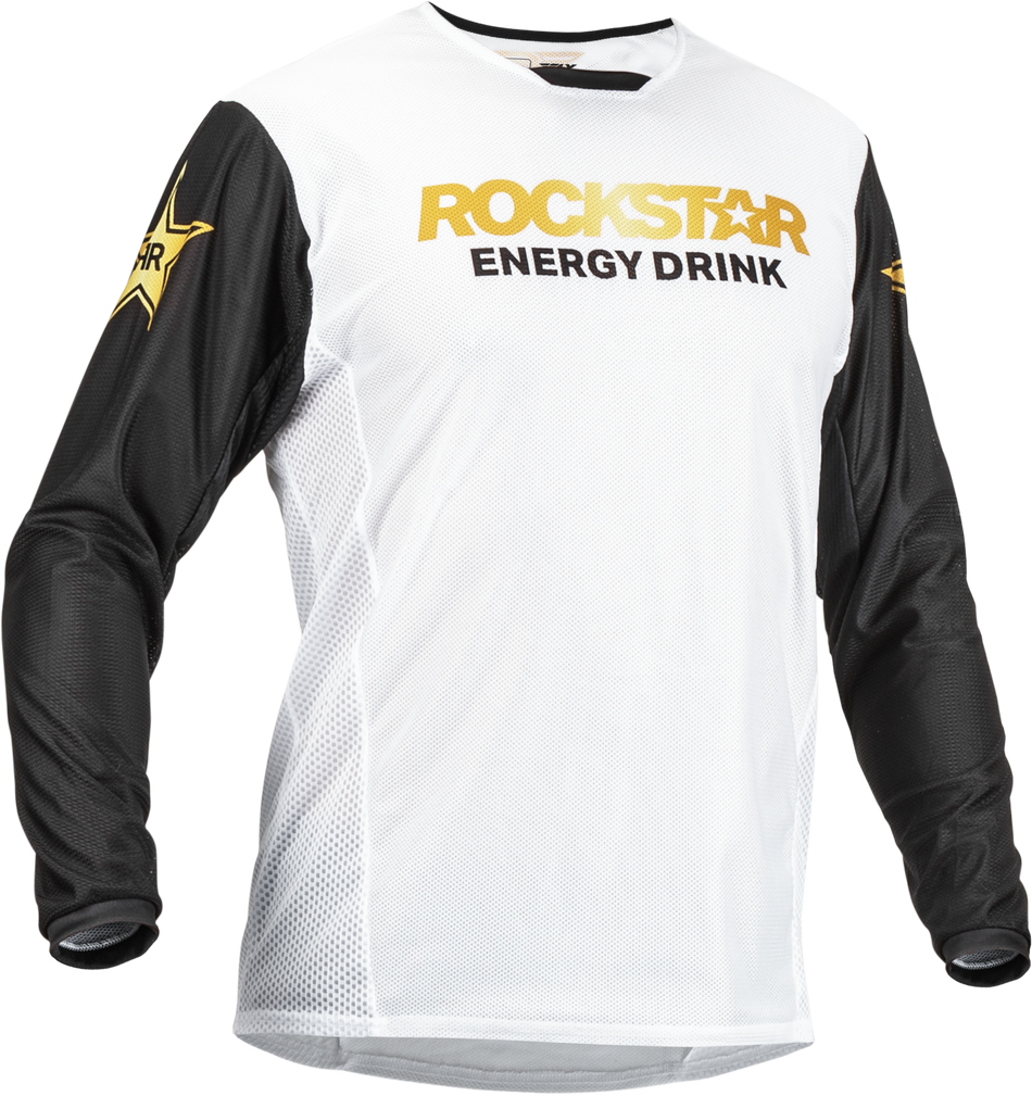 FLY RACING Kinetic Rockstar Mesh Jersey White/Black/Gold Md 376-318M