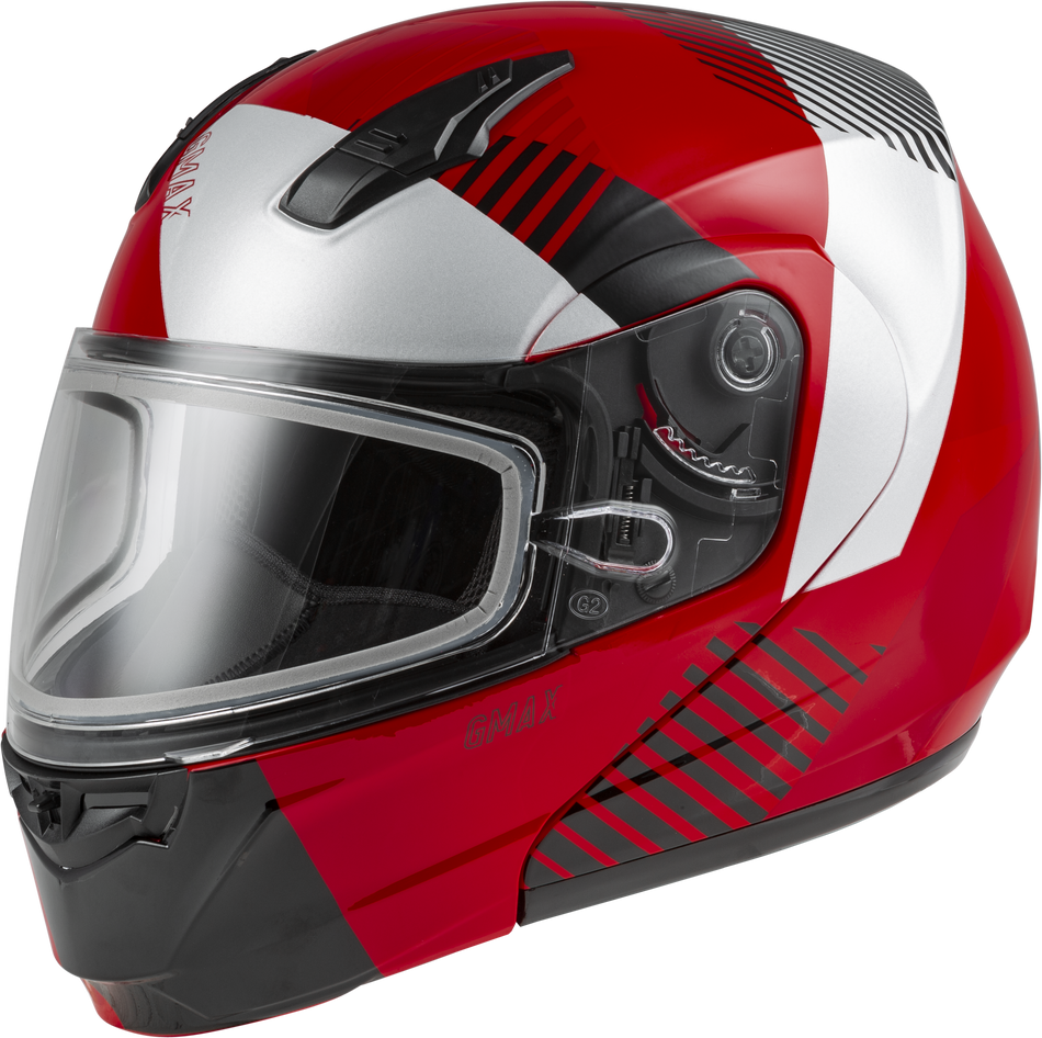 GMAX Md-04s Modular Reserve Snow Helmet Red/Silver/Black 2x M2043378
