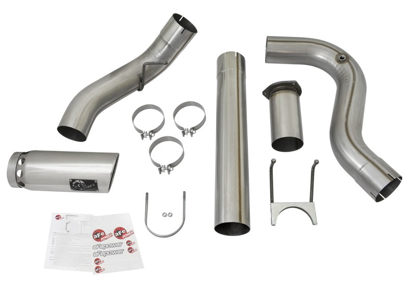 aFe LARGE BORE HD 5in 409-SS DPF-Back Exhaust w/Polished Tip 2017 Ford Diesel Trucks V8 6.7L (td) 49-43090-P