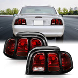 ANZO 1994-1998 Ford Mustang Taillight Dark Red Lens (OE Style) 321350