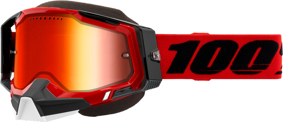 100% Racecraft 2 Snowmobile Goggle Red Mirror Red Lens 50012-00003