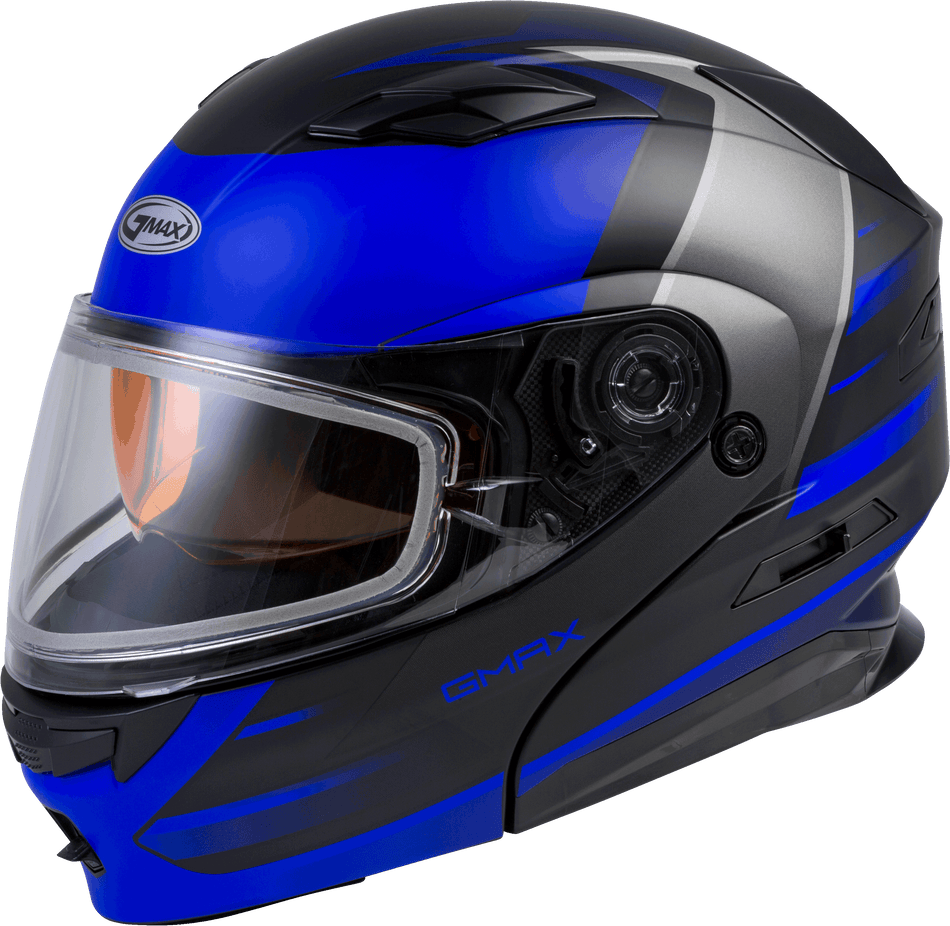 GMAX Md-01s Modular Snow Helmet Descendant Matte Black/Blue 3x M2013119-ECE