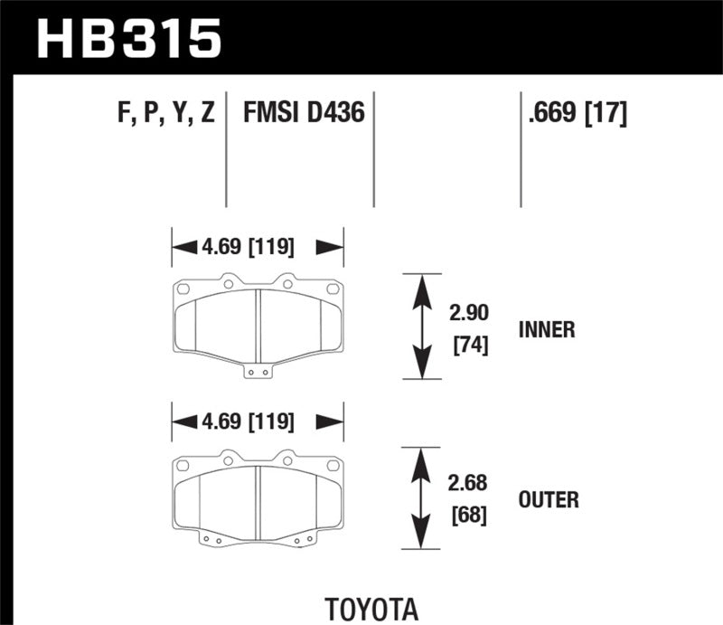 Hawk LTS Street Brake Pads KHB315Y.669