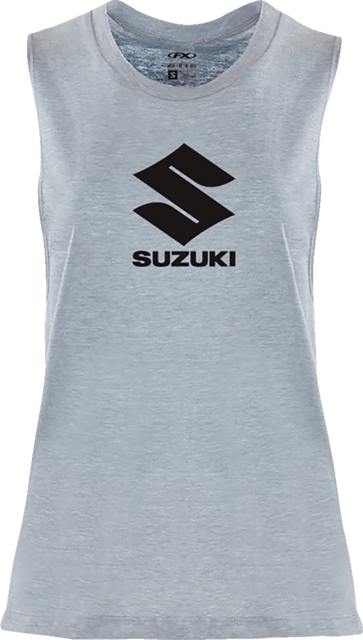 FACTORY EFFEX Women's Suzuki Idol Muscle Tank Top - Light Heather Blue - Large 27-87454