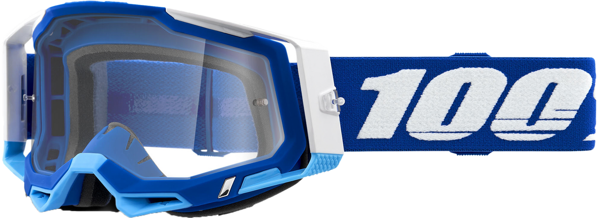 100% Racecraft 2 Goggle Blue Clear Lens 50009-00002