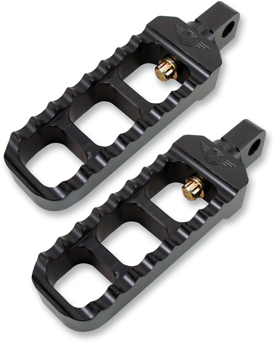 JOKER MACHINE Adjustable Serrated Footpegs - Narrow - Black 08-61-5B