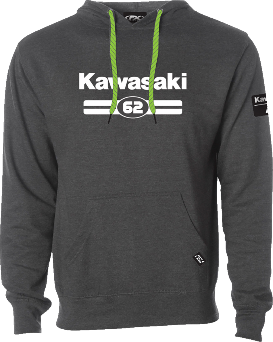 FACTORY EFFEX Kawasaki Sixty Two Pullover Hoodie - Heather Charcoal - 2XL 27-88108