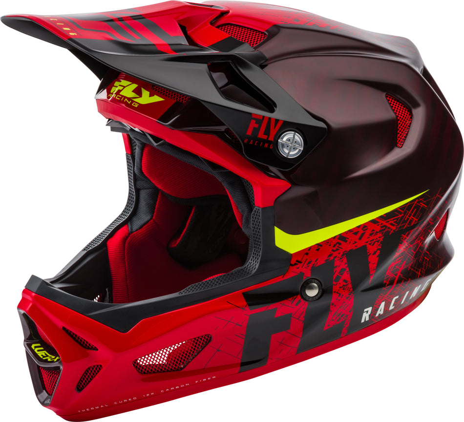 FLY RACING Werx Carbon Helmet Black/Red Lg FL04-08-L
