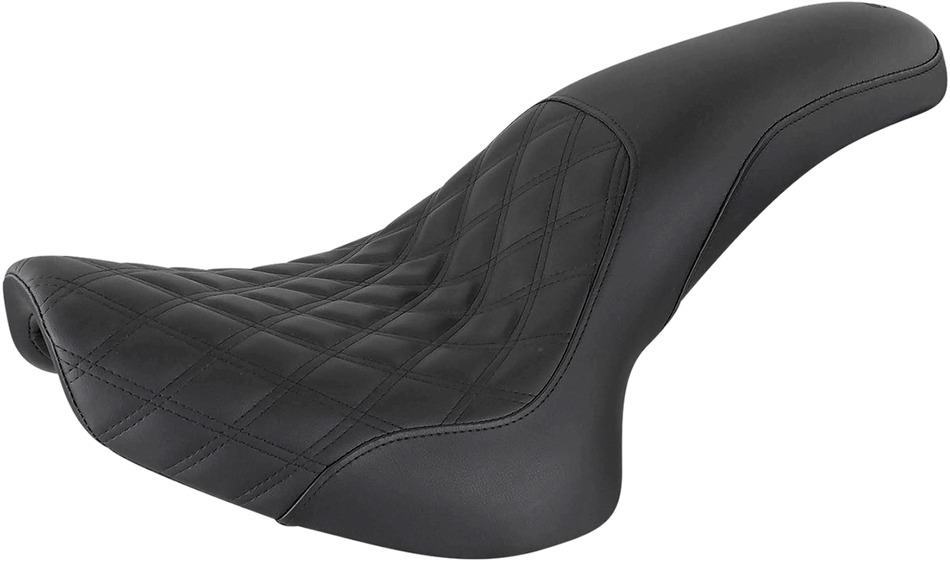 SADDLEMEN Profiler Seat - Front Lattice/Rear Smooth - Black - Softail 800-01-149