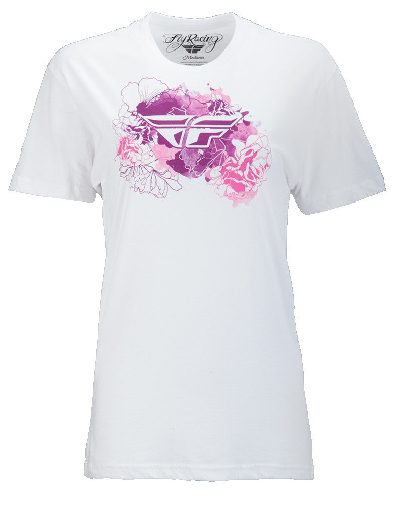 FLY RACING Fly Women's Watercolor Tee White 2x 356-04142X