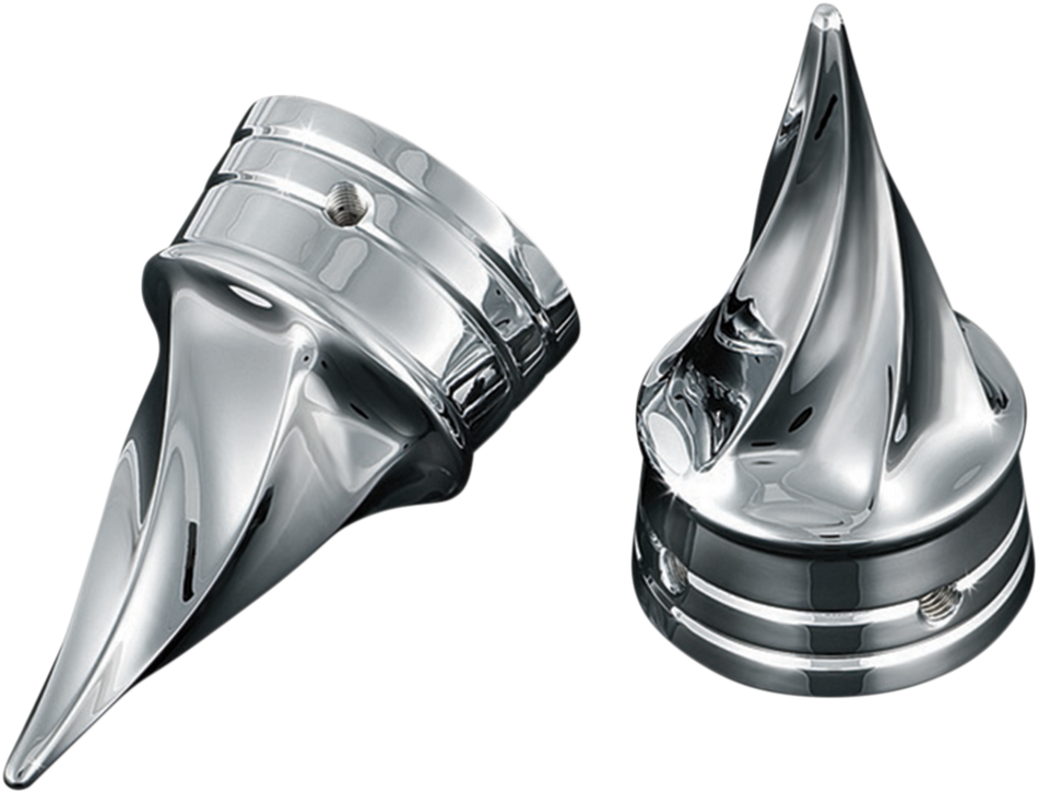 KURYAKYN Axle Nut Cover - Twisted - Chrome - Front 1217