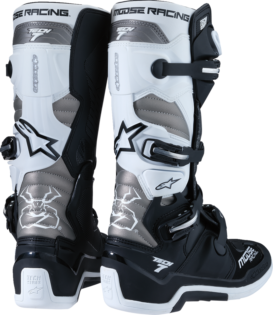 MOOSE RACING Tech 7 Boots - Black/White/Gray - US 5 0212024-153-5