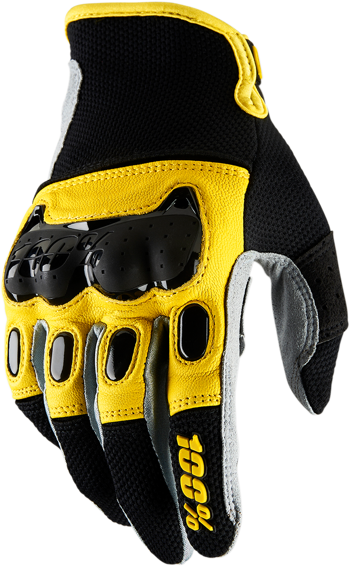 100% Derestricted Gloves - Black/Yellow - Small 10007-014-10