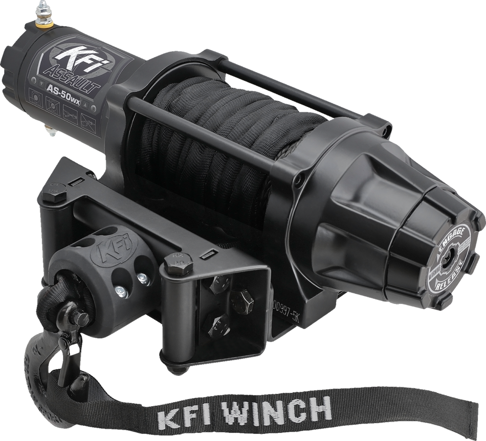 KFI PRODUCTS Assault Winch - 5000 Lb - Synthetic Cable - Wide AS-50WX