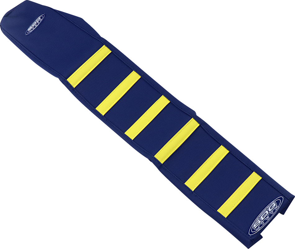 Funda de asiento SDG de 6 nervaduras - Costillas amarillas/Parte superior azul/Lados azules 95959YDD 