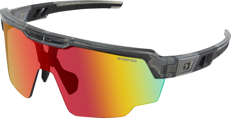 Gafas de sol BOBSTER Wheelie - Gris transparente brillante - Negro humo/Rojo Revo BWHE01 