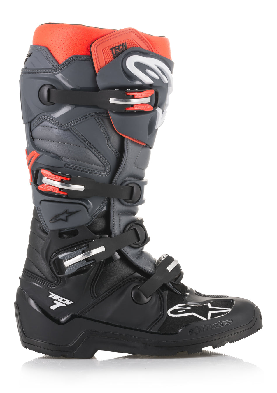 ALPINESTARS Tech 7 Enduro Boots Black/Grey/Red Sz 07 2012114-1133-7