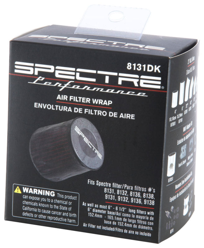 Spectre Universal Pre-Filter Wrap 6in. x 6.125in. - Black 8131DK