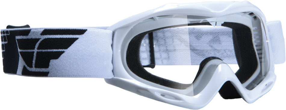 FLY RACING Focus Youth Goggle White W/Cle Ar Lens 37-2214