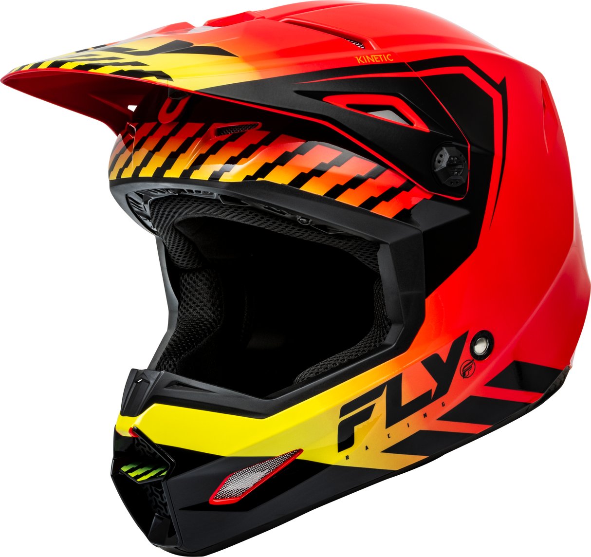 FLY RACING Youth Kinetic Menace Helmet Red/Black/Yellow Ys F73-8658YS