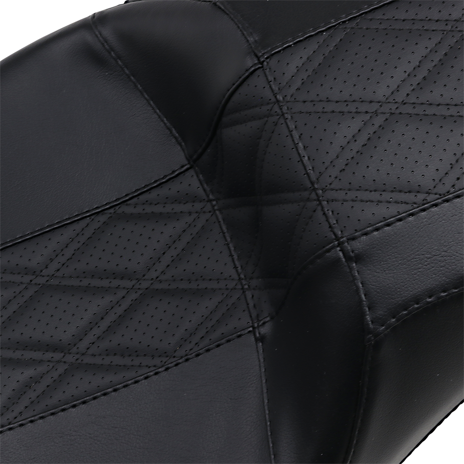 LE PERA Outcast GT-2 Seat - 2-Up - Without Backrest - Black Double Diamond - Perforated LK-997GT2