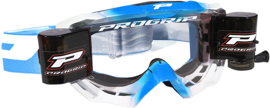 PRO GRIP Venom Roll Off Goggles - Light Blue/White PZ3200ROAZBI