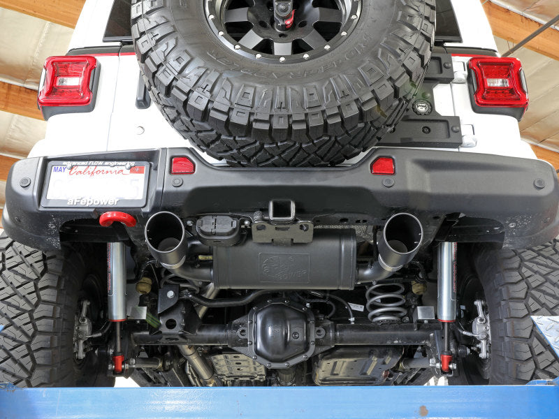 aFe Rebel Series 409 Stainless Steel Cat-Back Exhaust 18-21 Jeep Wrangler JL 2.0L (t) - Black Tip 49-48096-B