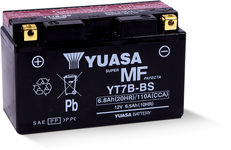 Yuasa YT7B-BS Maintenance Free AGM 12 Volt Battery (Bottle Supplied)