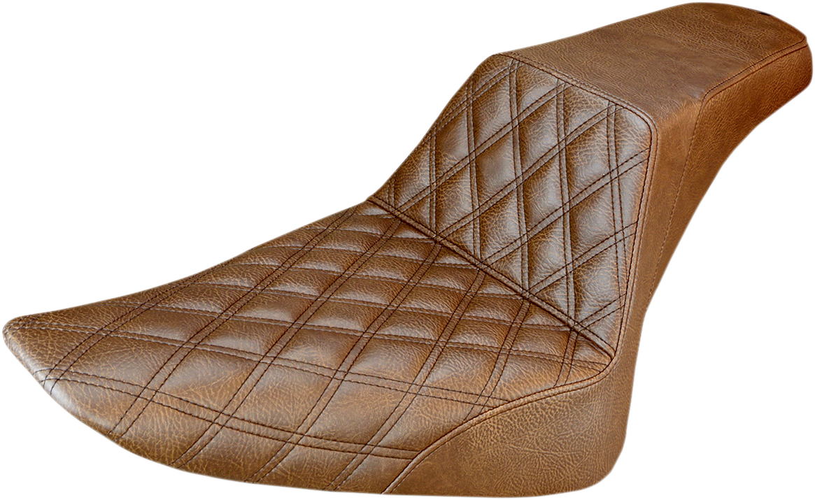 SADDLEMEN Step-Up Seat - Front Lattice Stitch - Brown - FLS 812-26-172BR