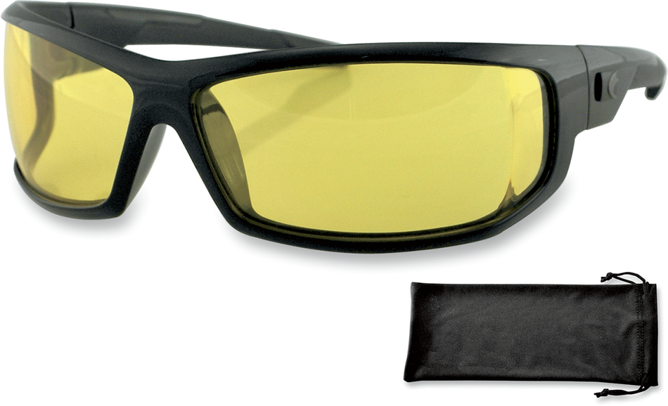BOBSTER AXL Gafas de sol - Negro brillante - Amarillo EAXL001Y 