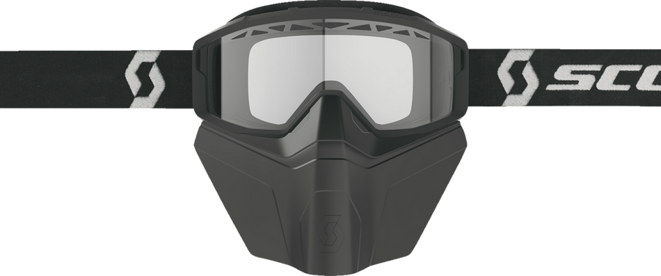 SCOTT Primal Safari Facemask Snow Goggle - Black/White - Clear 278608-1007043