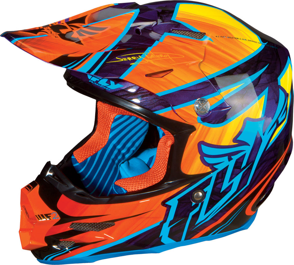 FLY RACING F2 Carbon Acetylene Helmet Orange/Purple S 73-4054S