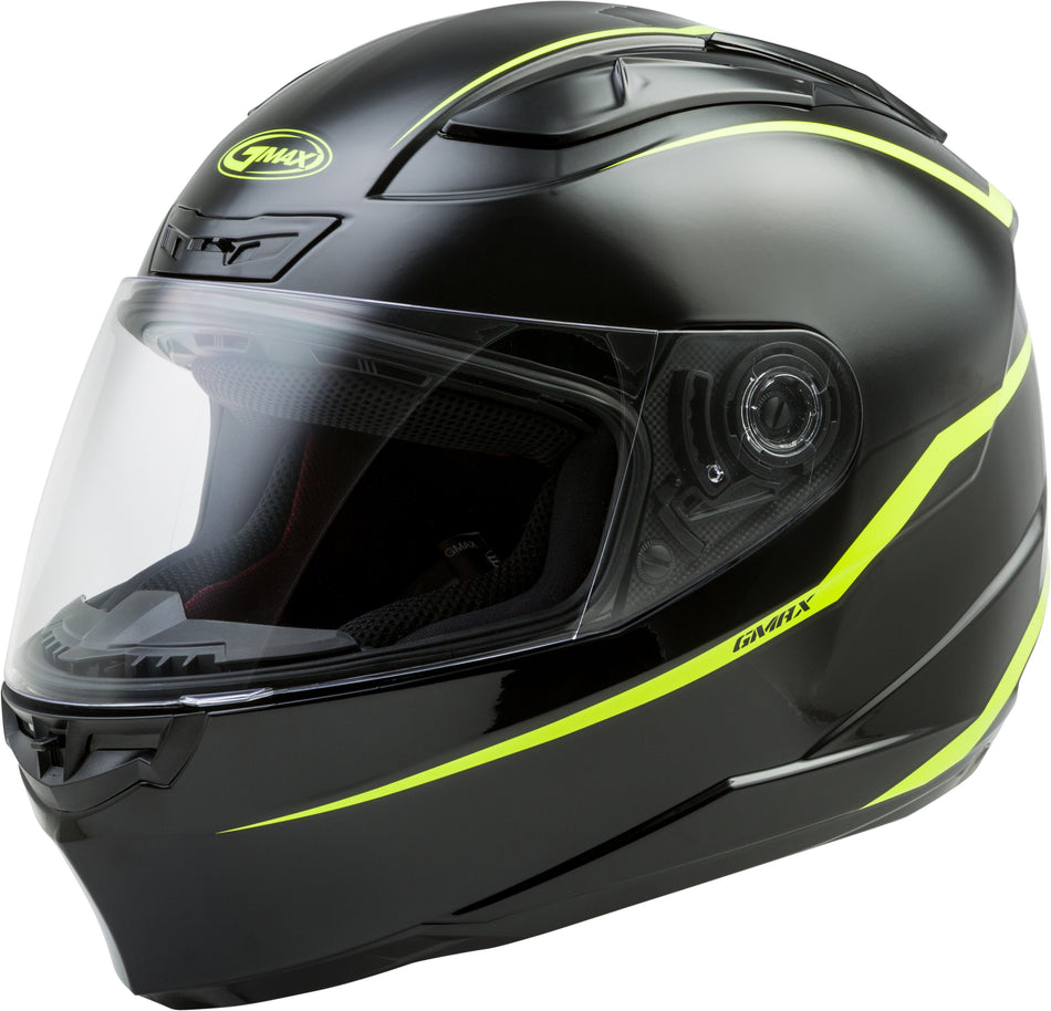 GMAX Ff-88 Full-Face Precept Helmet Black/Hi-Vis Yellow Sm G1884604