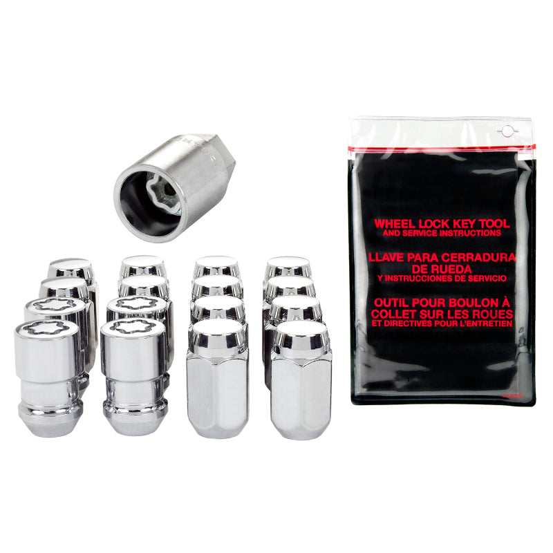 McGard 4 Lug Hex Install Kit w/Locks (Cone Seat Nut) M12X1.5 / 13/16 Hex / 1.5in. Length - Chrome 84457