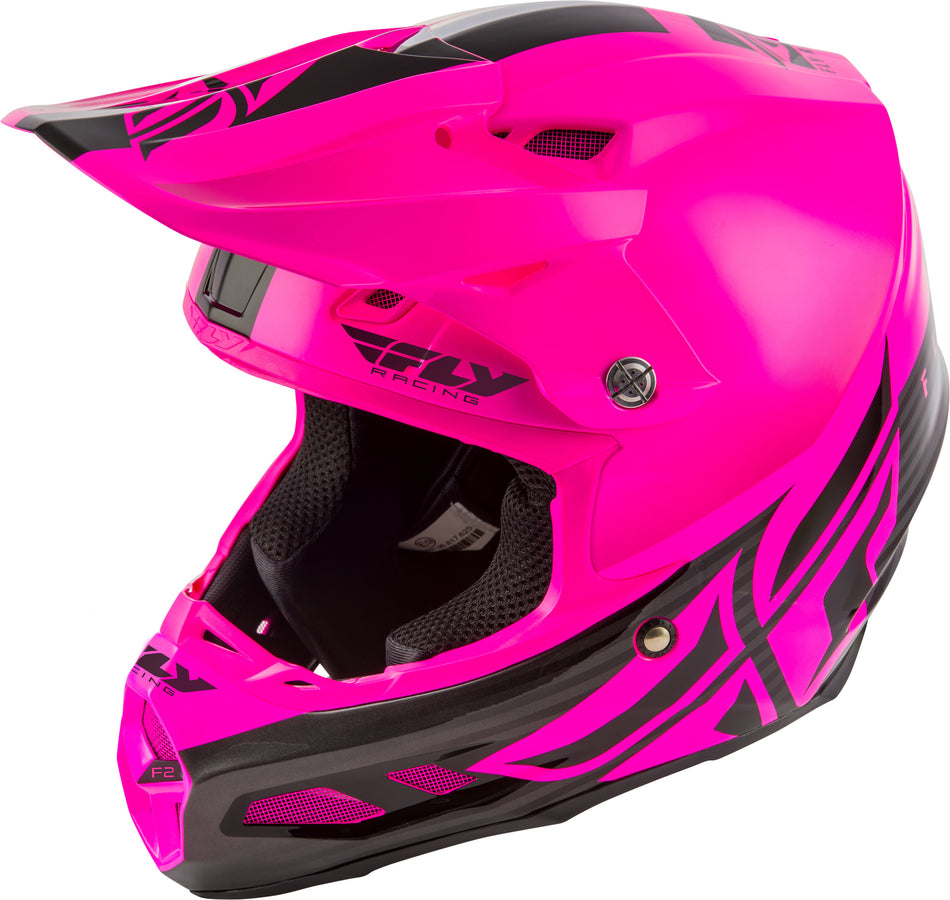 FLY RACING F2 Carbon Shield Helmet Black/Pink Md 73-4249-6