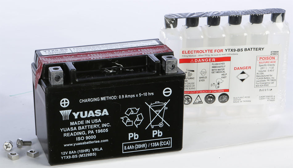 YUASA Battery Ytx9-Bs Maintenance Free YUAM329BSTWN