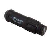 NRG 700 Series M12 X 1.25 Steel Lug Nut w/Dust Cap Cover Set 21 Pc w/Locks & Lock Socket - Black LN-LS710BK-21