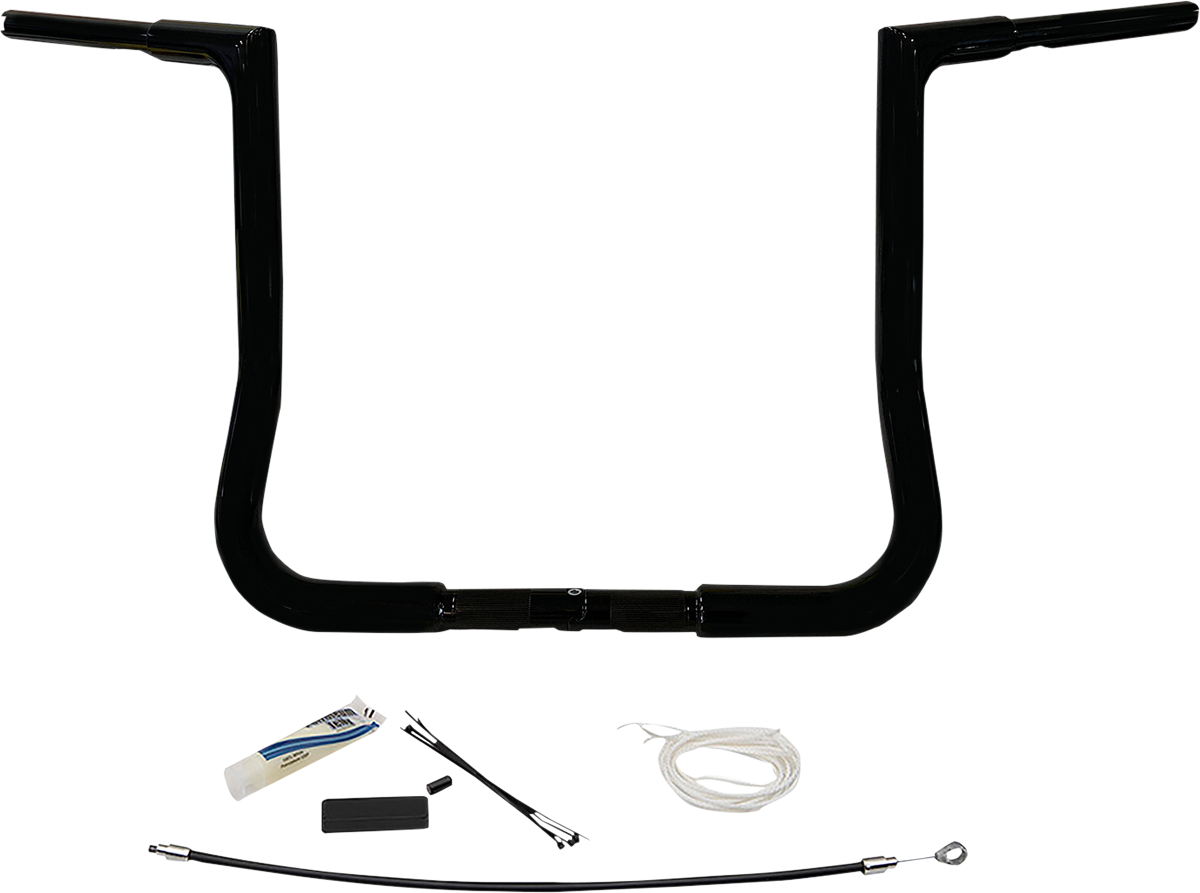 FAT BAGGERS INC. Handlebar Kit - Flat Top - 12" - Black 709112-B