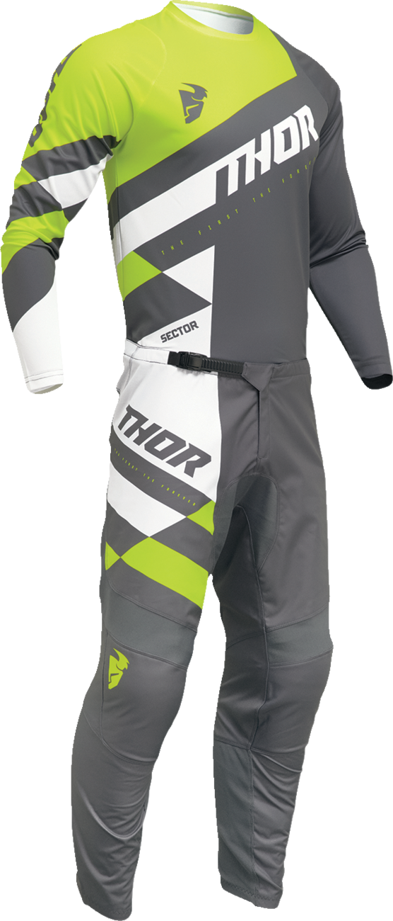 THOR Sector Checker Jersey - Gray/Acid - 4XL 2910-7600