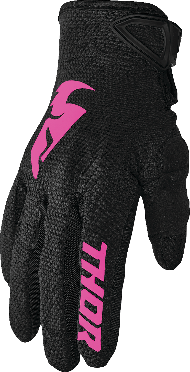 THOR Women's Sector Gloves - Black/Pink - Large 3331-0244