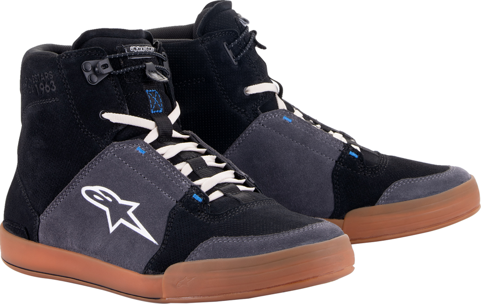 Zapatos ALPINESTARS Chrome - Negro/Asfalto/Azul goma - EE. UU. 13 2512322117213 