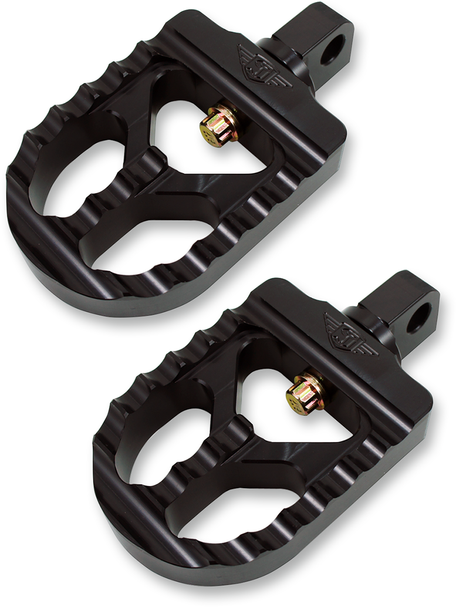 JOKER MACHINE Adjustable Serrated Short Footpegs - Black 08-57-1