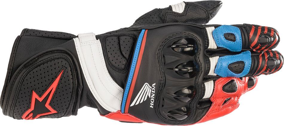 ALPINESTARS Honda GP Plus R v2 Gloves - Black/Bright Red/Blue - Small 3556321-1317-S
