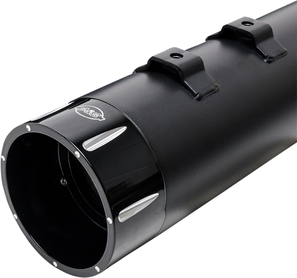 S&S CYCLE Mufflers - Black - Black Tracer S/B BLK W/BLK END CAPS 550-0670