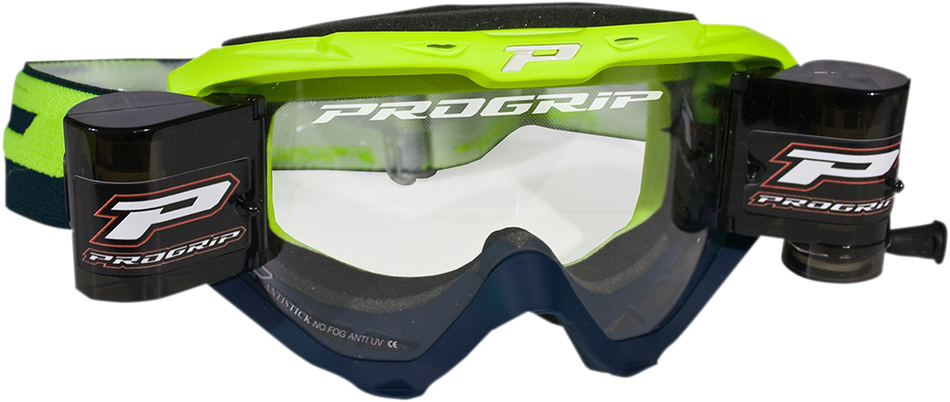 PRO GRIP 3450 Riot Roll Off Goggles - Fluorescent Yellow/Navy PZ3450ROGFBL